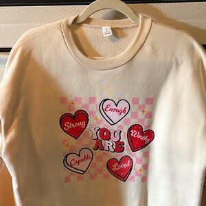 EUC Valentines themed crewneck sweater
